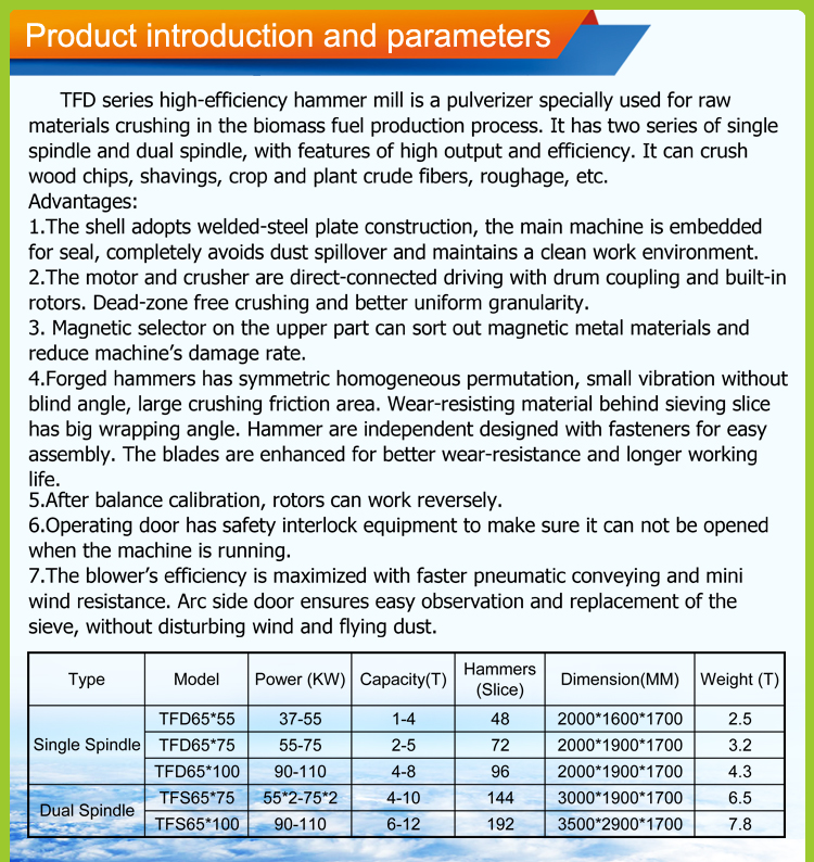 Single Shaft High-efficiency Hammer